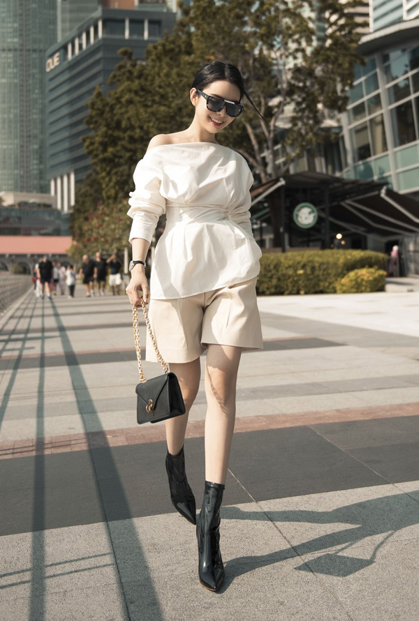 Hoa hậu Huỳnh Vy khoe vẻ đẹp sành điệu với bộ ảnh street style ở Singapore - Ảnh 6