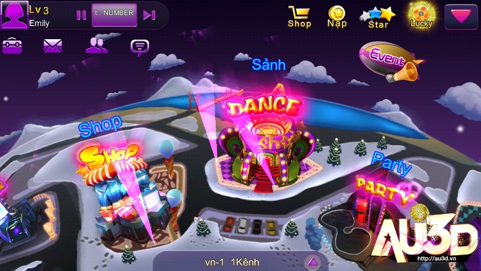 Một phần khung cảnh tại màn hình chính của game