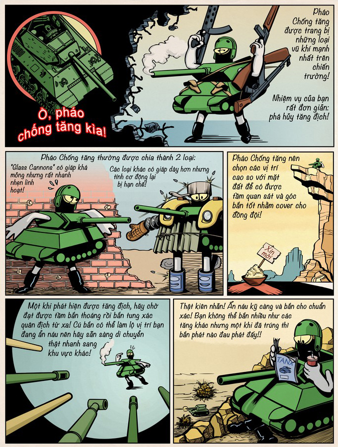 Hướng dẫn lái pháo chống tăng bằng truyện tranh