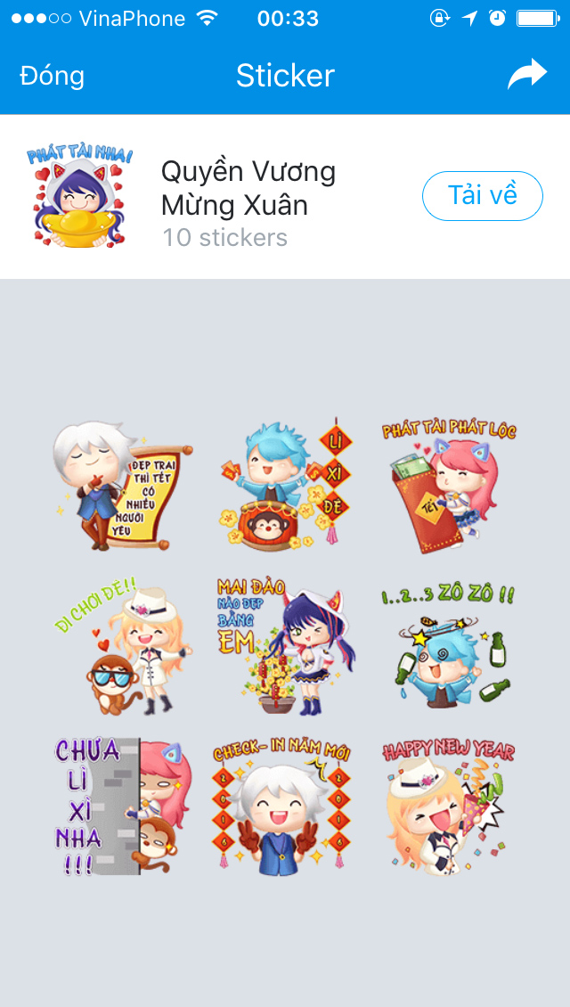 Sticker Quyền Vương Mừng Xuân