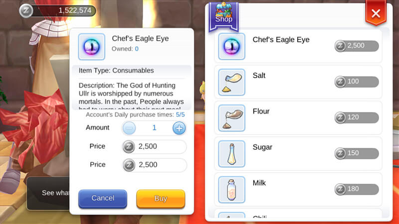 Chef's Eagle Eye Ragnarok M: Eternal Love