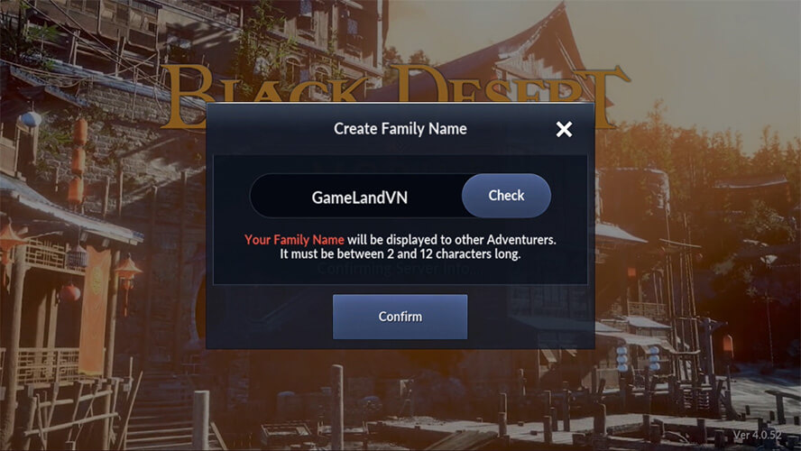 Black Desert Mobile Family name