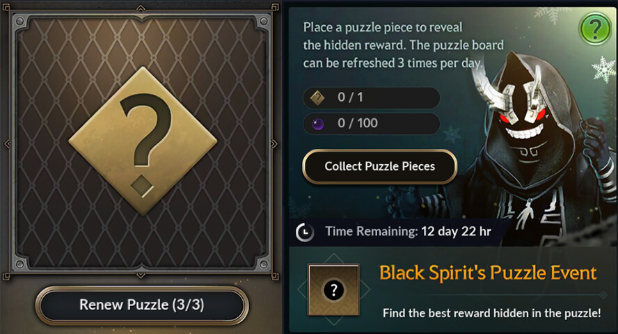 Black Spirit's Puzzle Event