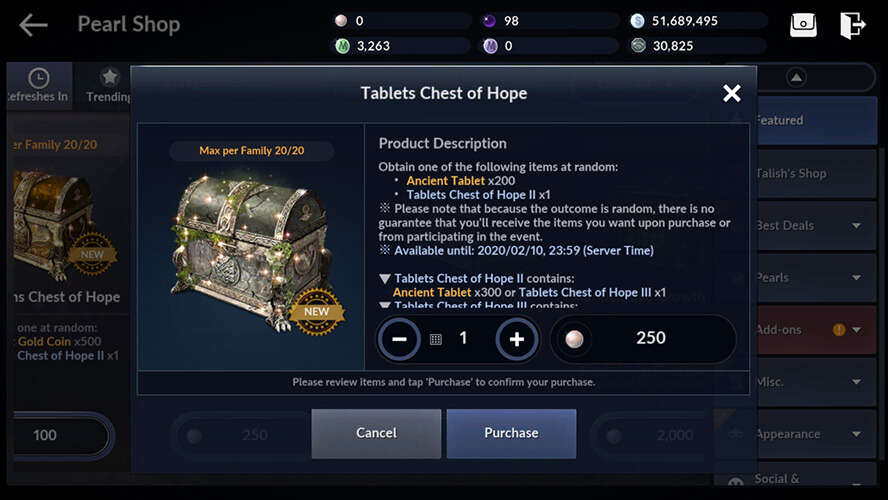 Tablets Chest of Hope