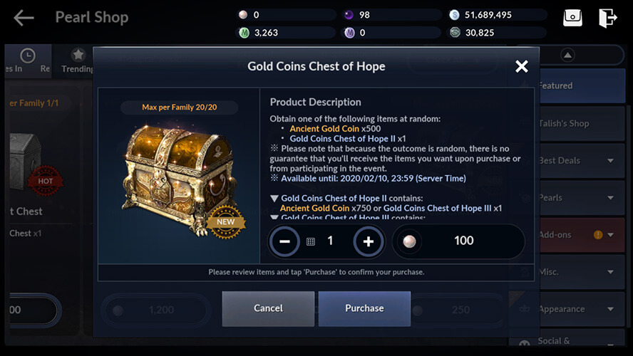 Gold Coins Chest of Hope