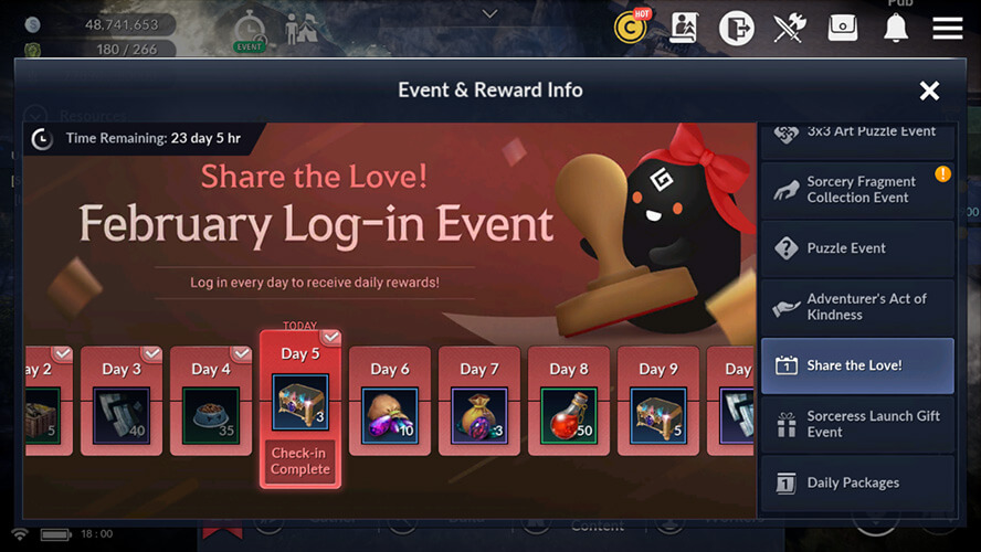 Share the Love! February Log-in Event