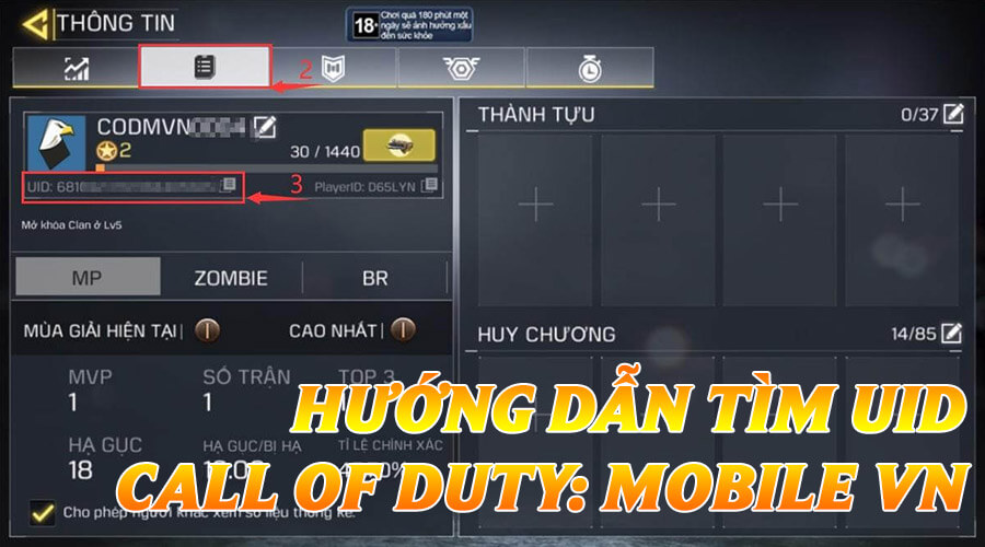Hướng dẫn tìm UID Call of Duty: Mobile VN