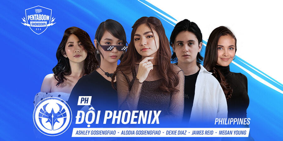 Thành viên đội tuyển Philippines: Alodia Gosiengfiao, Ashley Gosiengfiao, Dexie Diaz, James Reid và Megan Young.