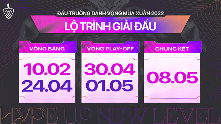 Lịch thi đấu dự kiến của ĐTDV Mùa Xuân 2022