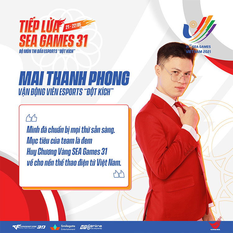 Vận động viên Mai Thanh Phong rất tự tin về việc giành huy chương vàng tại SEA Games 31