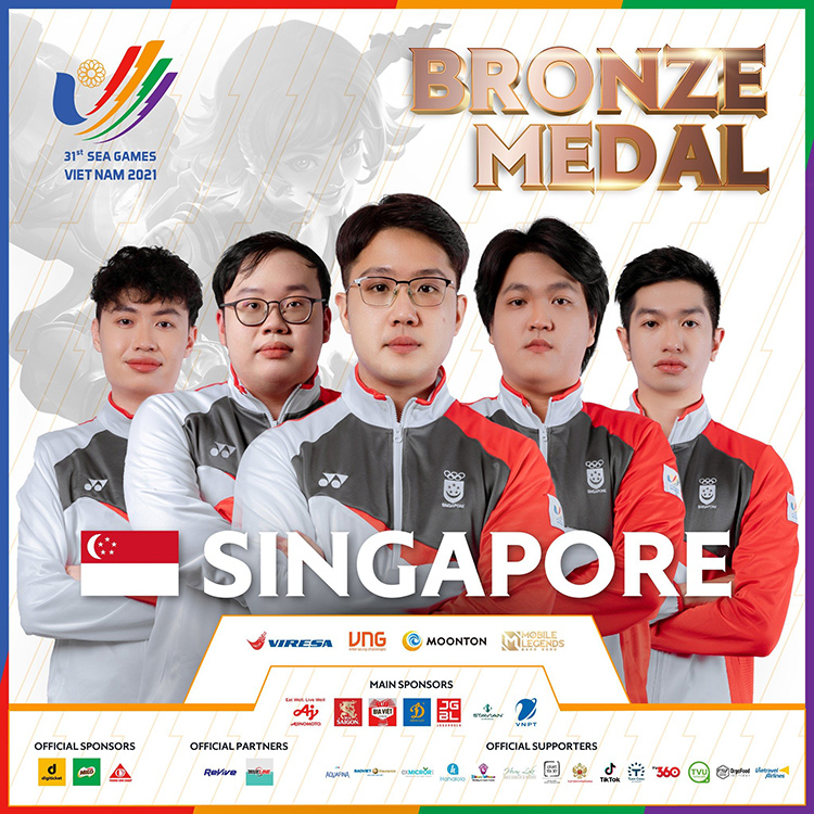 Đội tuyển Singpore giành huy chương đồng môn Mobile Legends: Bang Bang