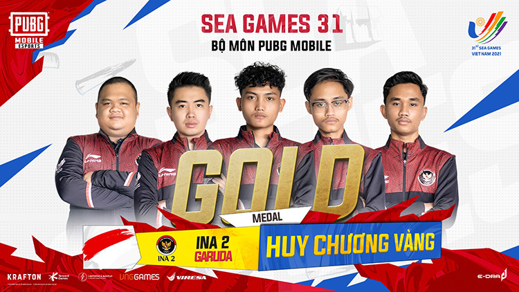 Đội tuyển Indonesia 2 giành huy chương vàng nội dung đồng đội môn PUBG Mobile