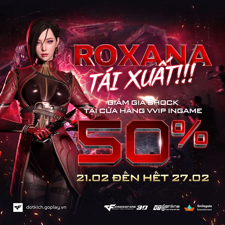 Nhân vật Roxana tái xuất kèm sự kiện giảm giá 50%