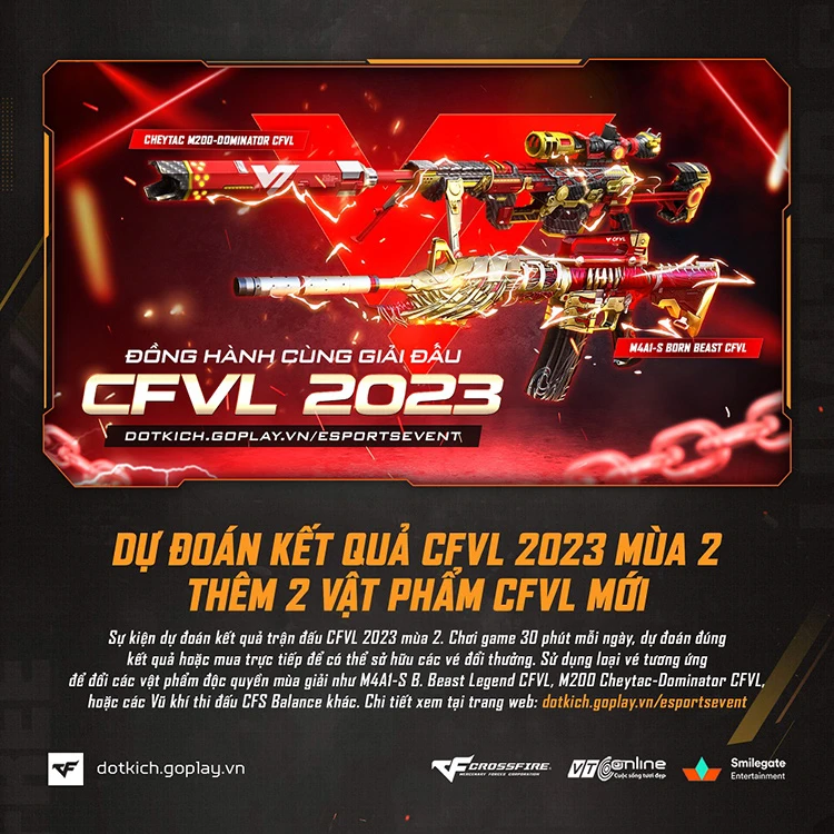 Mở web sự kiện CFVL 2023 Mùa 2