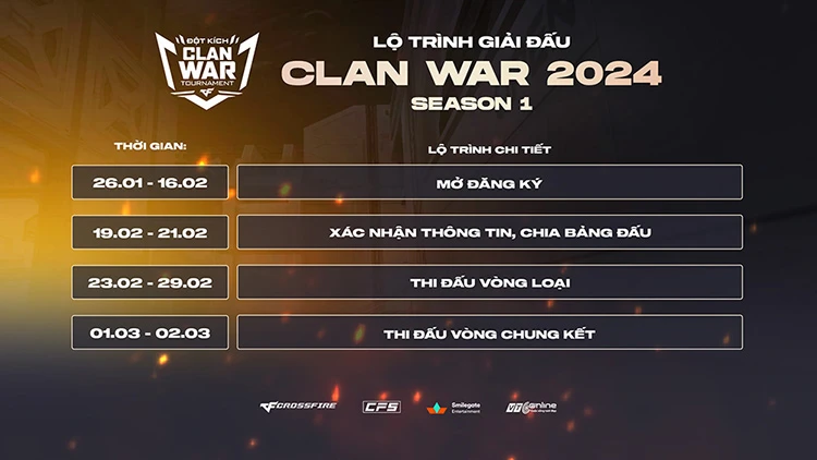 Clan War 2024 Mùa 1 mở đăng ký đến ngày 16/02/2024