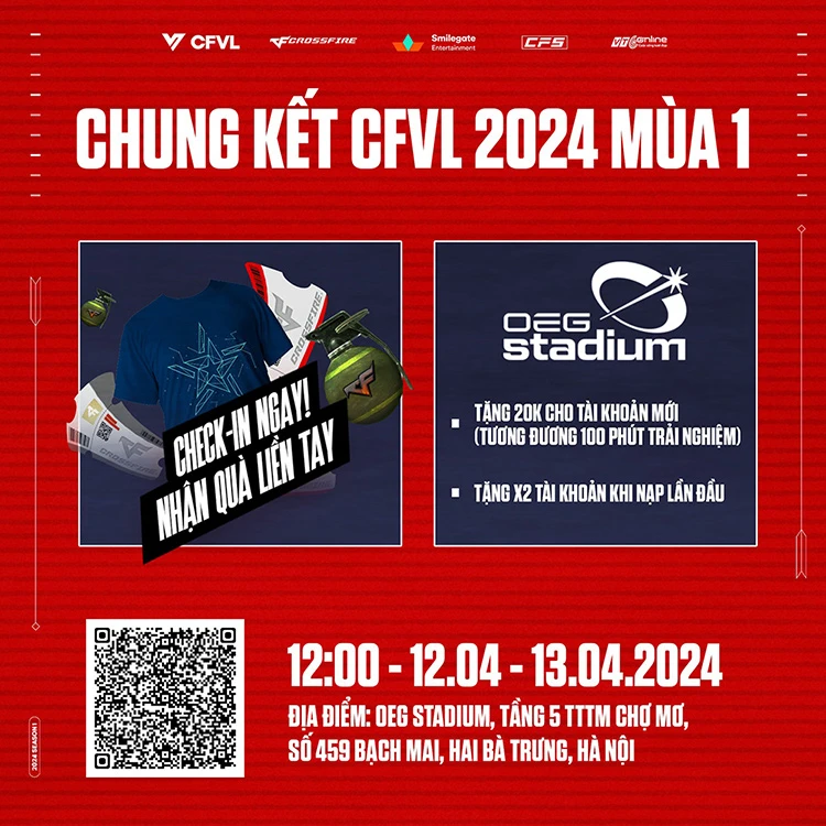 Chung kết CFVL 2024 Mùa 1 vẫn mở cửa cho game thủ vào theo dõi tự do
