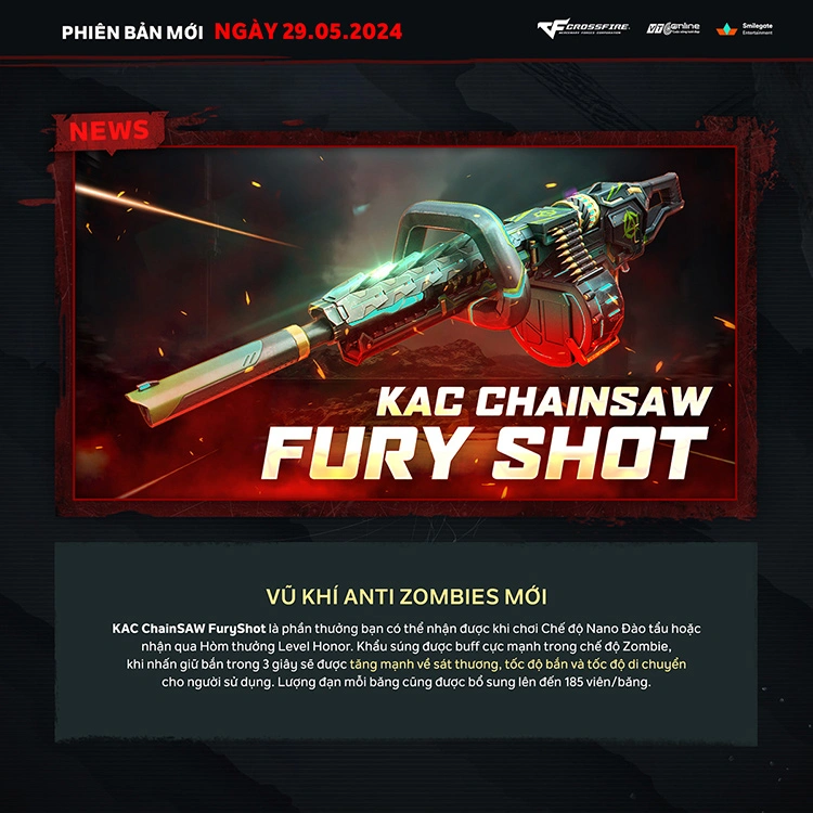 Vũ khí Anti Zombie mới KAC ChainSAW FuryShot