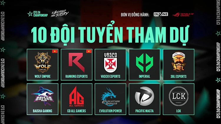 Soi đội hình của 10 đội tuyển tham dự CFS Summer Championship 2024