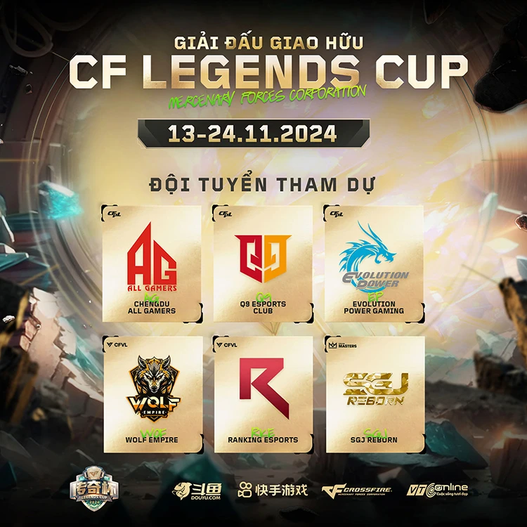 Danh sách đội tuyển tham dự CF Legends Cup