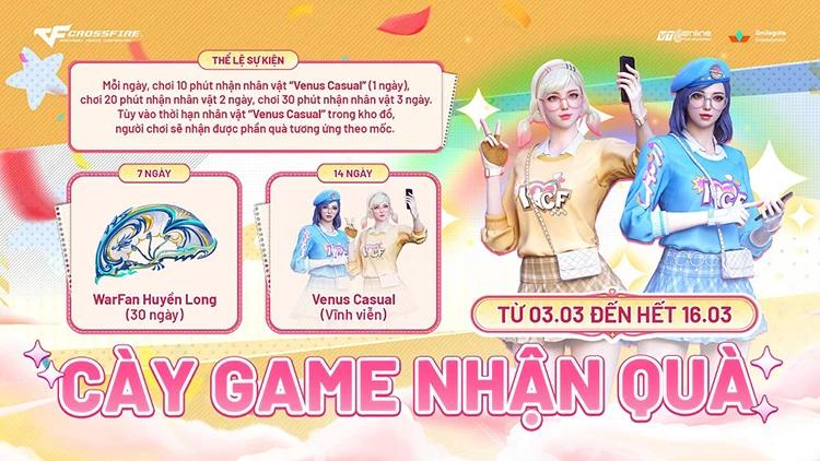 Đột Kích tặng miễn phí nhân vật Venus Casual vĩnh viễn