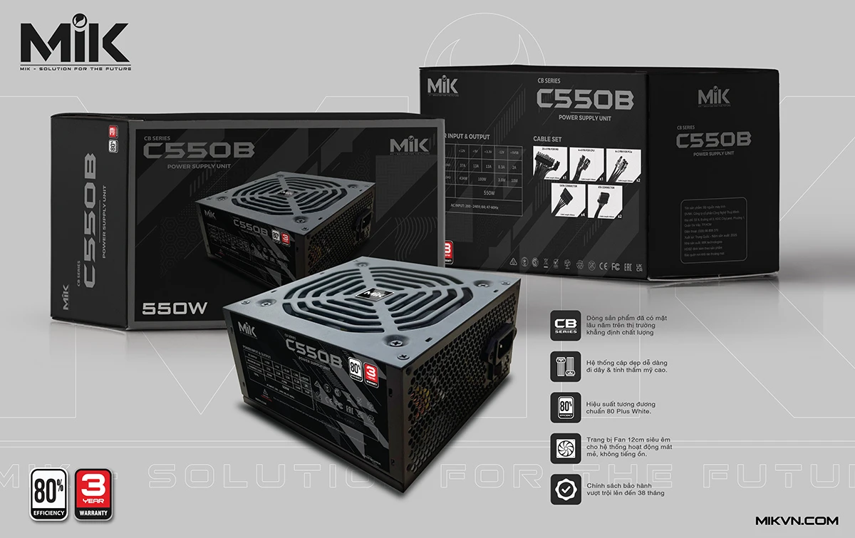 MIK ra mắt nguồn máy tính tầm trung MIK C550B