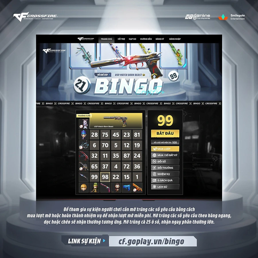 Đột Kích đưa Bingo trở lại với phần thưởng hấp dẫn hơn