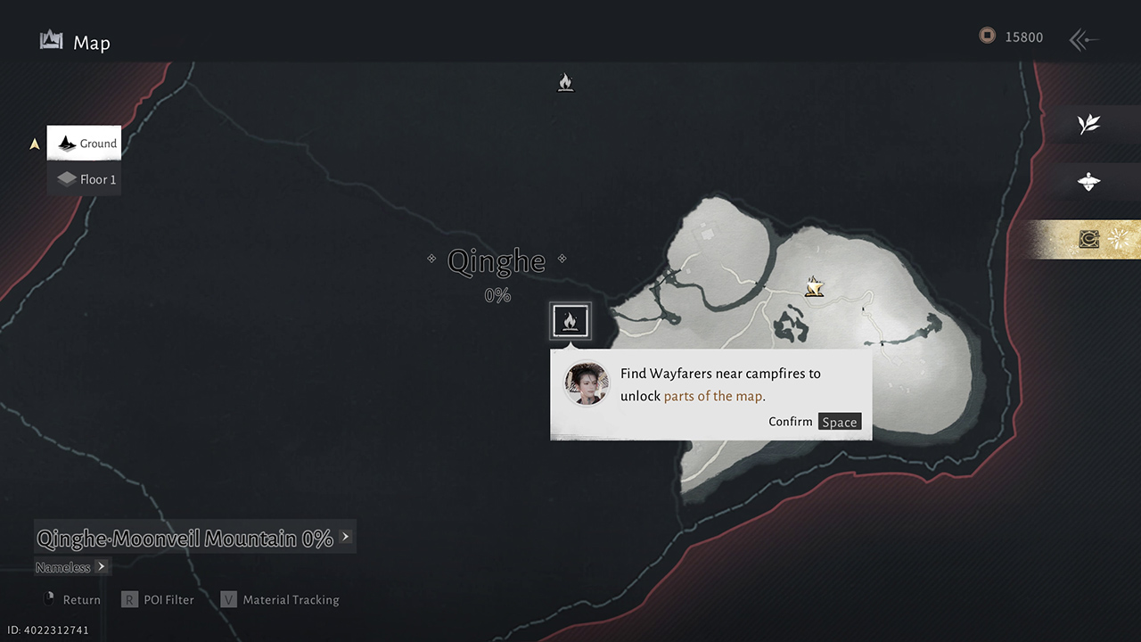 Đến biểu tượng lửa trại để mở khóa bản đồ khu vực