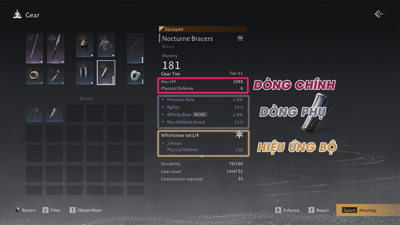 Chỉ số của trang bị