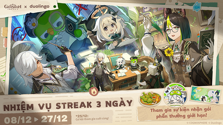 Genshin Impact và Duolingo hợp tác tổ chức sự kiện học tập