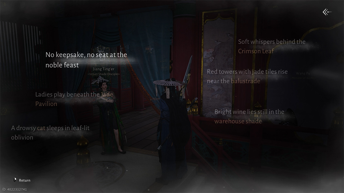 Manh mối đầu tiên có được sau khi nói chuyện với Jiang Ting'Er