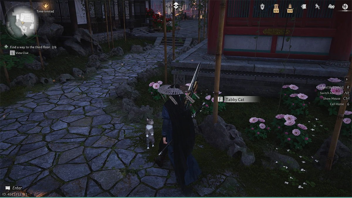 Đi vòng ra sau nhà tương tác với con mèo sẽ nhận được manh mối thứ ba.