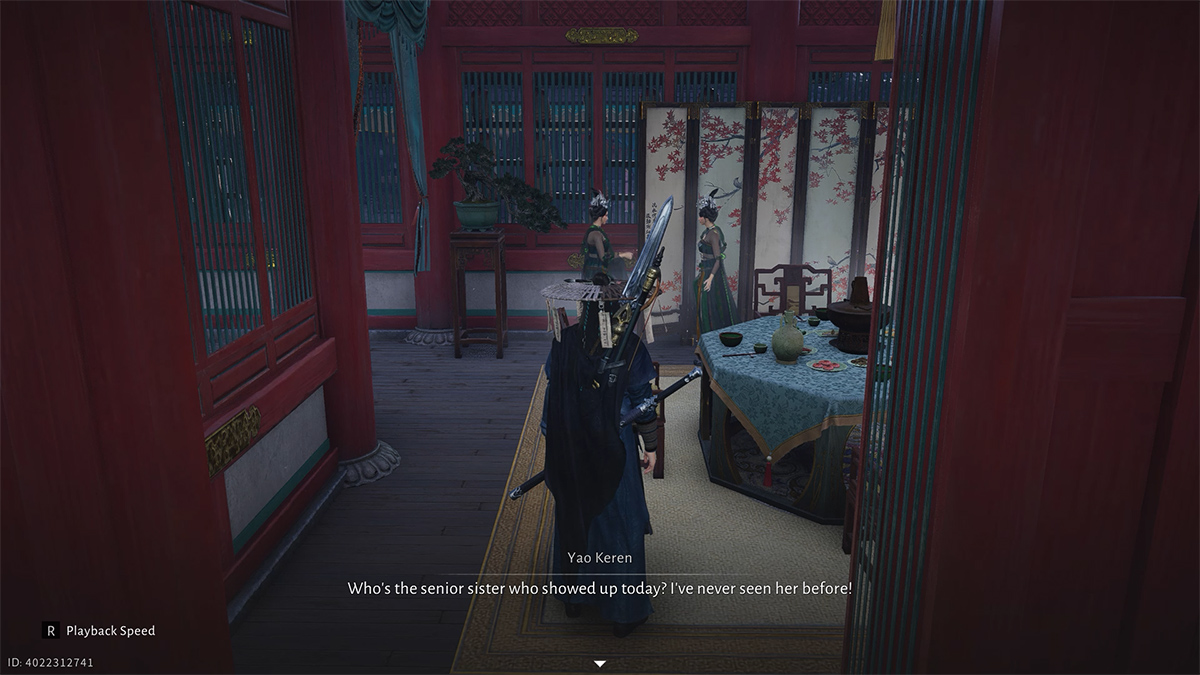 Đi vào tòa nhà từ phía nhau sẽ thấy hai đệ tử Túy Hoa Âm đang buôn chuyện và nhận được manh mối thứ năm