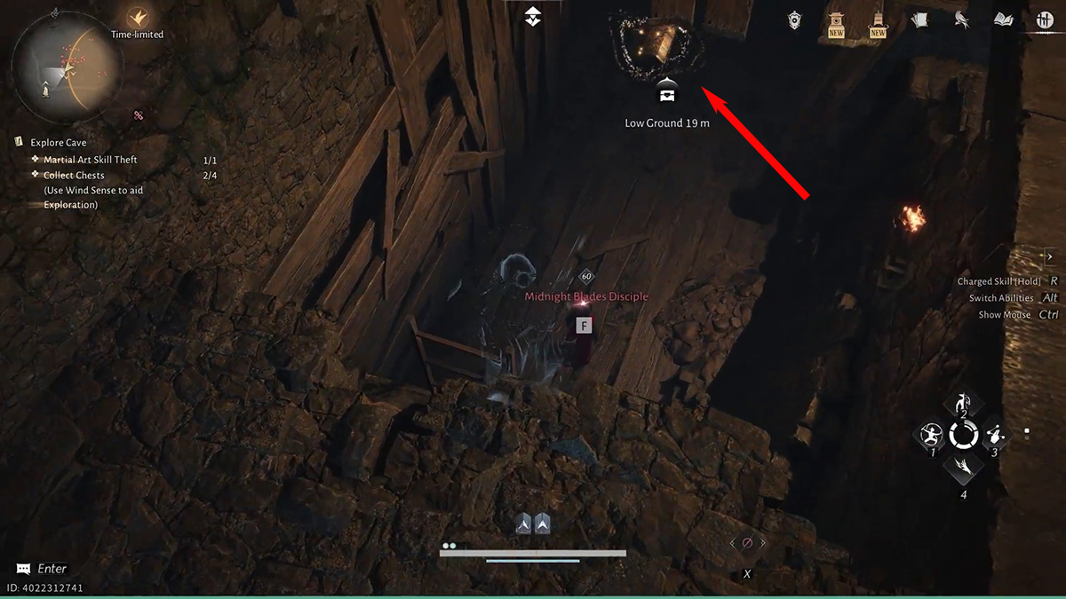 Leo lên trên, nhìn sang phải sẽ thấy rương thứ tư