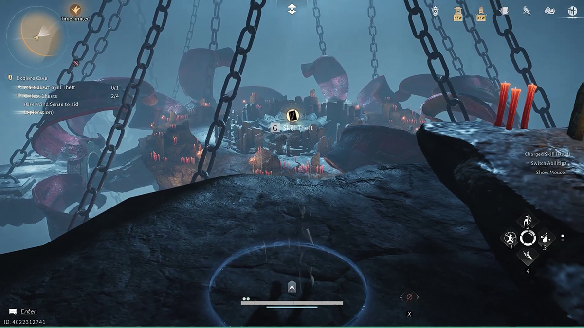 Đi theo chỉ dẫn của nhiệm vụ, mở cửa, đi theo cầu thang bên phải đến vị trí học lỏm võ công