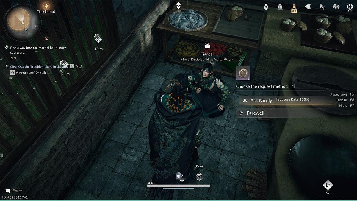 Tìm Tiancai trong bếp ở phía đông võ đường