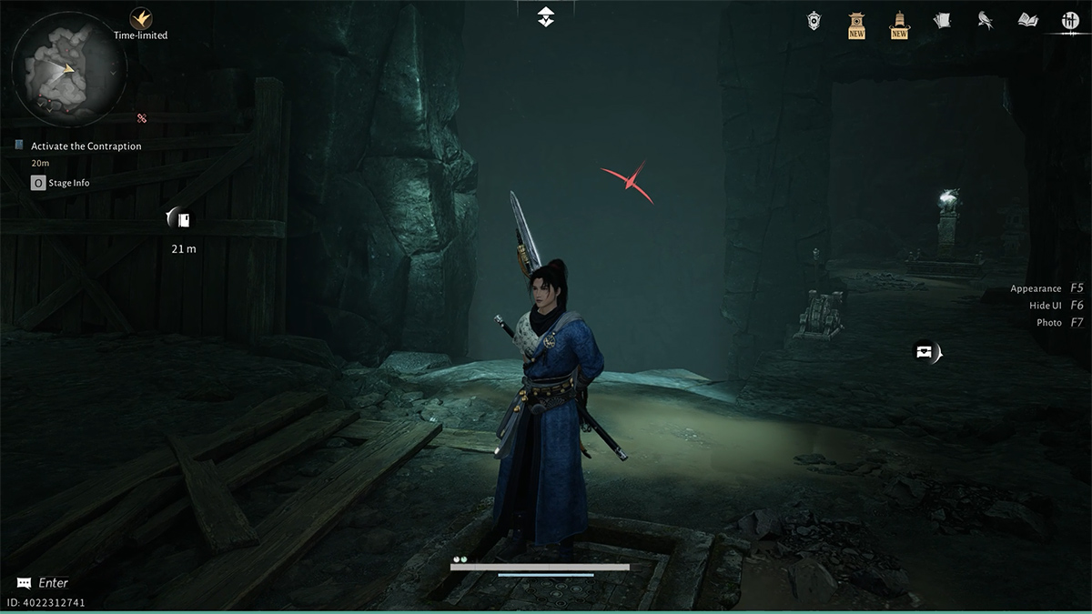 Kéo cánh cửa chặn bức tượng phun nước lên. Sau đó đứng vào bệ đá, dùng Tai Chi bắn nước vào bánh xe ở cánh cửa bên dưới.