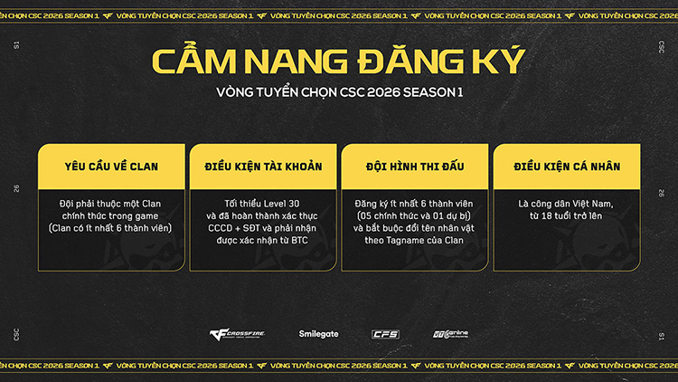 Vòng tuyển chọn CSC 2026 Season 1 chính thức khởi động