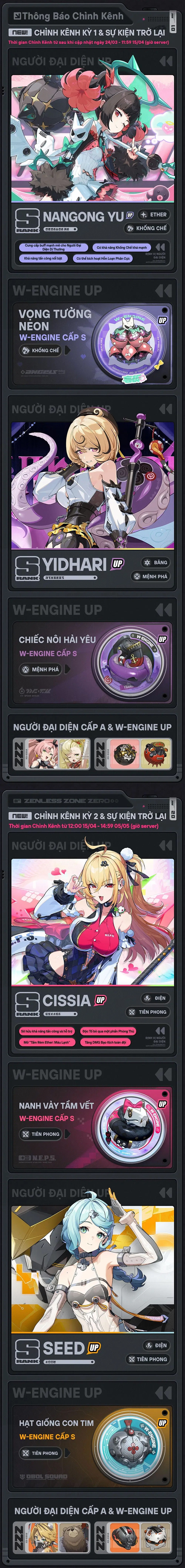 Danh sách banner của phiên bản 2.7