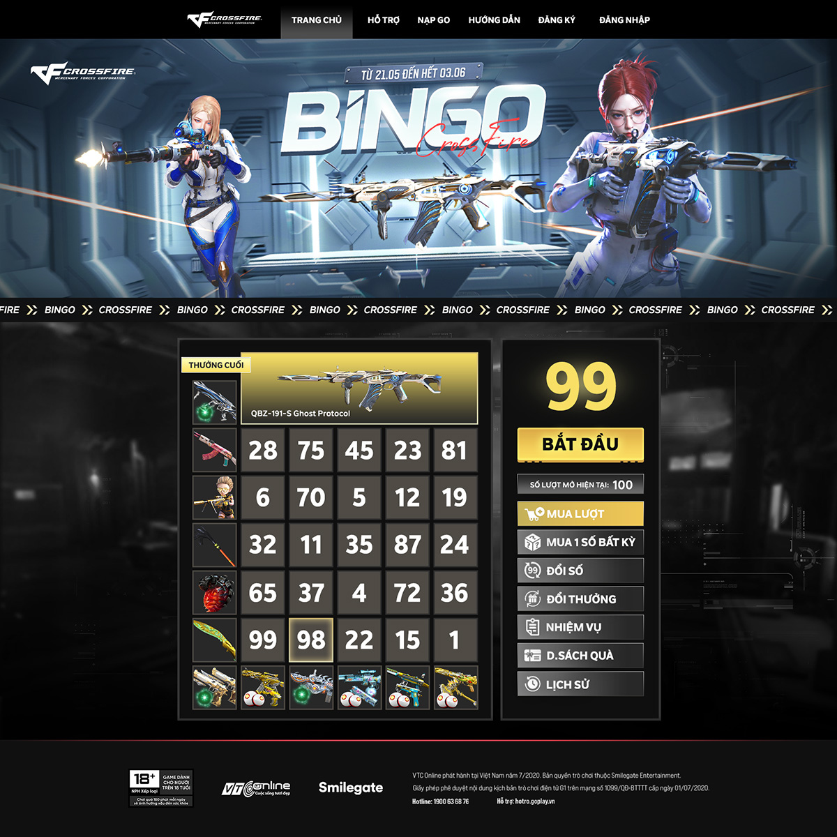 Crossfire mở lại Web Bingo, thưởng QBZ-191-S Ghost Protocol