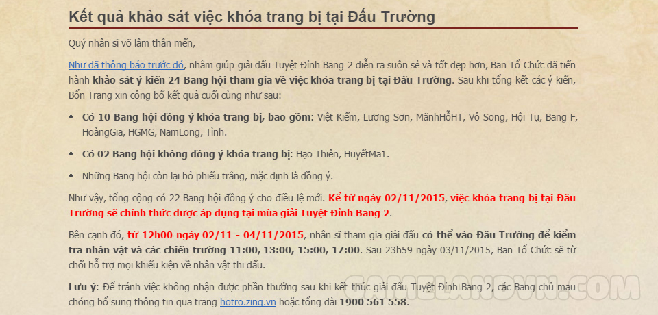 VNG công bố điều lệ mới cho Tuyệt Đỉnh Bang 2