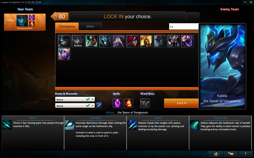 Trang phục Kalista Championship