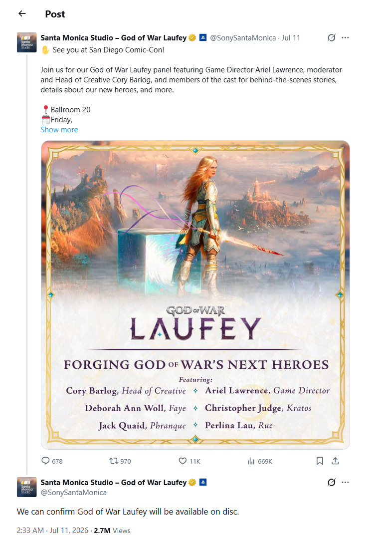 God of War Laufey hé lộ sẽ ra mắt vào năm 2027