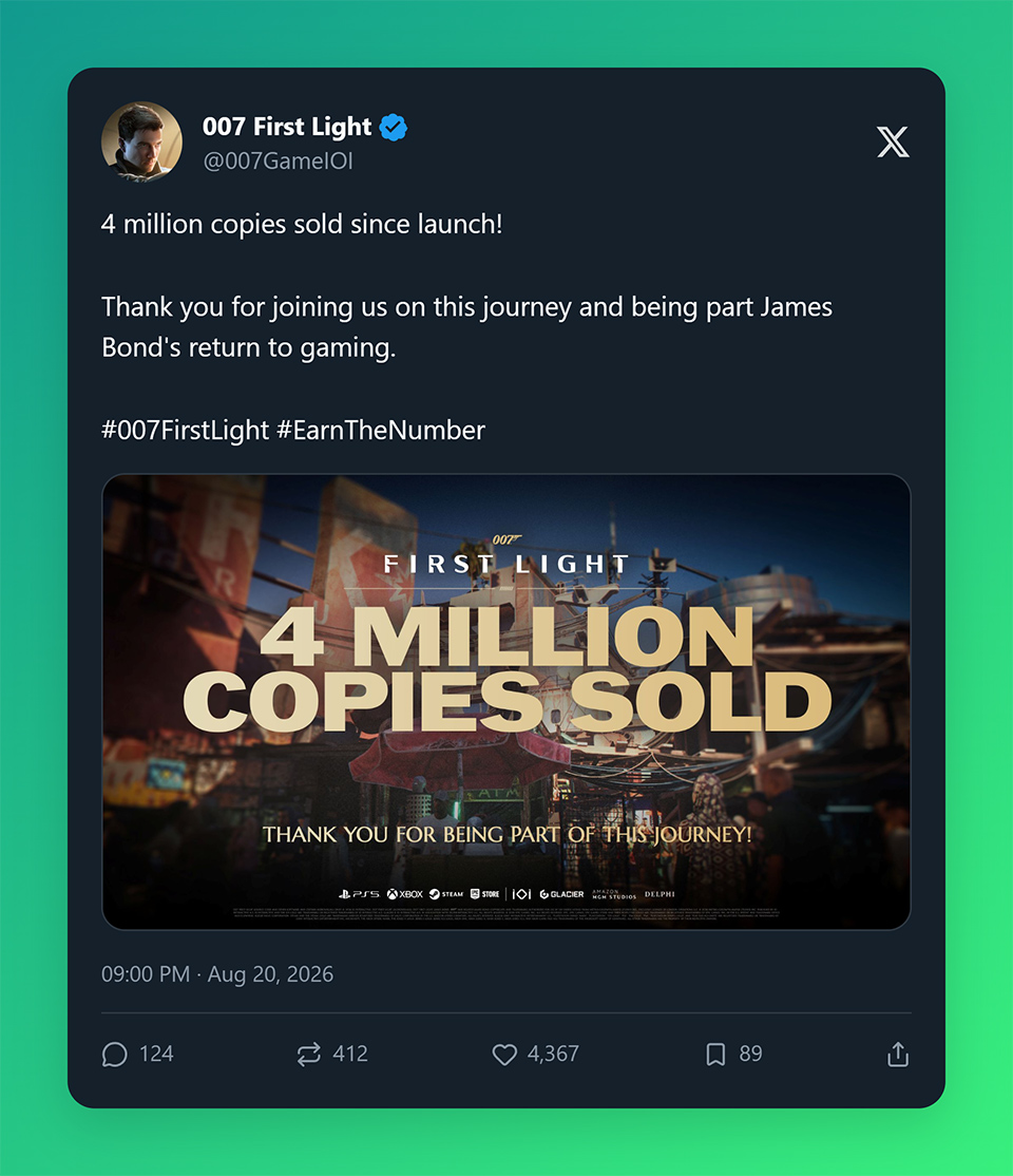 007 First Light cán mốc 4 triệu bản sau ba tháng