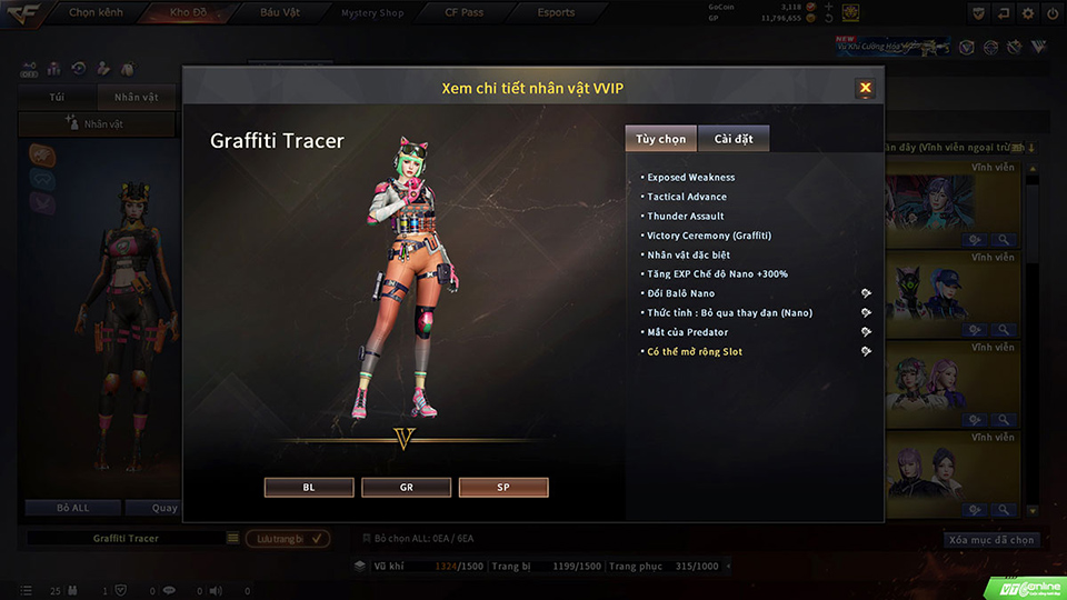 Nhân vật VIP Graffiti Tracer