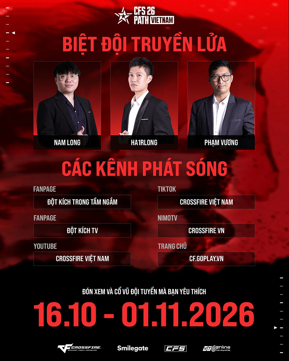 CFS 2026 Path Vietnam khởi tranh từ ngày 16/10/2026