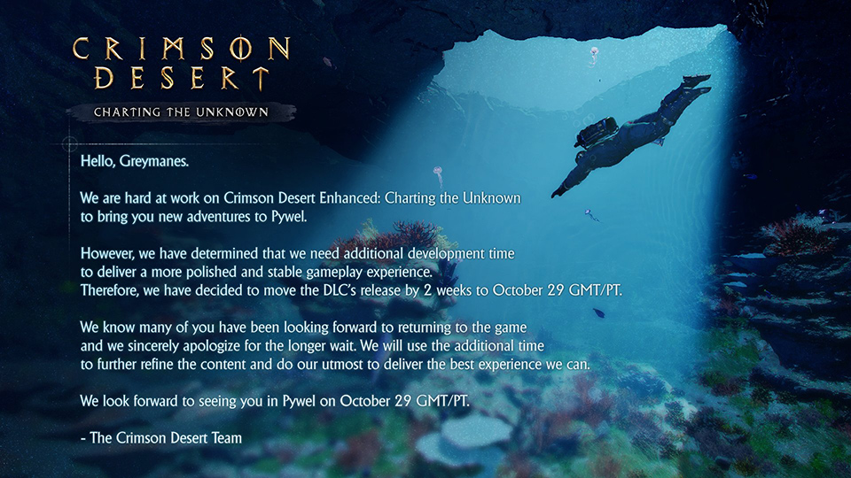 Crimson Desert lùi ngày ra mắt DLC Charting the Unknown